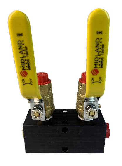 Fuel & Water Manifold - 2-Valve (3/8" valves, 1/2" inlets NPT)