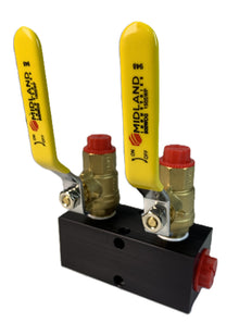 Fuel & Water Manifold - 2-Valve (3/8" valves, 1/2" inlets NPT)