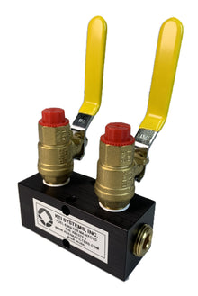 Fuel & Water Manifold - 2-Valve (3/8" valves, 1/2" inlets NPT)
