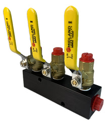 Fuel & Water Manifold - 3-Valve (3/8" valves, 1/2" inlets NPT)