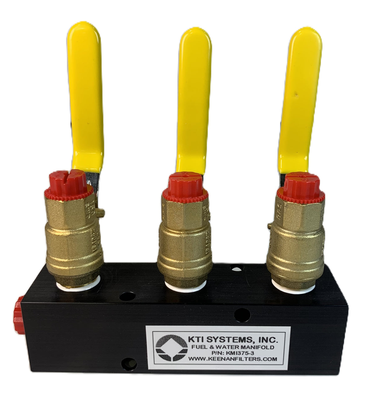 Fuel & Water Manifold - 3-Valve (3/8" valves, 1/2" inlets NPT)
