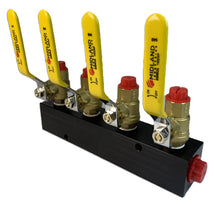 Fuel & Water Manifold - 4-Valve (3/8" valves, 1/2" inlets NPT)