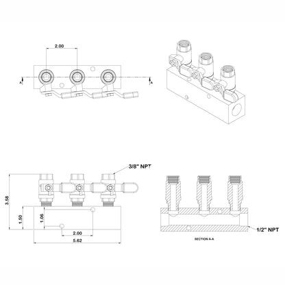 Fuel & Water Manifold - 3-Valve