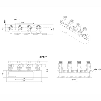 Fuel & Water Manifold - 4-Valve